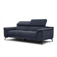 SOFA FIERO 3-Sitzer, dunkelblau - Schwarz/Dunkelblau, Holzwerkstoff/Textil (212/82/103cm) - Wozimo