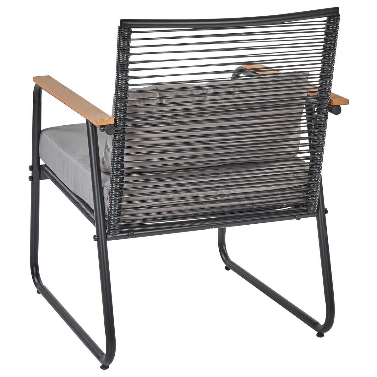 LOUNGE SET 4-Sitzer Metal schwarz Pomonte - Schwarz/Grau, Metall - Beliani