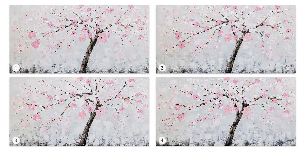 ACRYLBILD HANDGEMALT 120/60 cm - Pink/Grau, Holz/Textil (120/60cm) - KUNSTLOFT