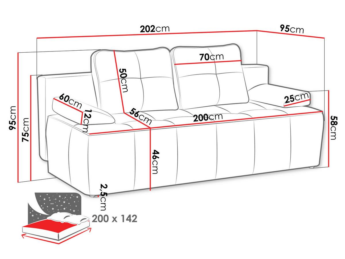 SCHLAFSOFA Lover - Beige/Schwarz, Holz/Kunststoff (202/95/95cm) - MIRJAN24