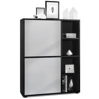 HIGHBOARD Cuba Türen in Hellgrau seidenmatt - Greige, Holzwerkstoff (79/105.5/35.5cm) - Vladon