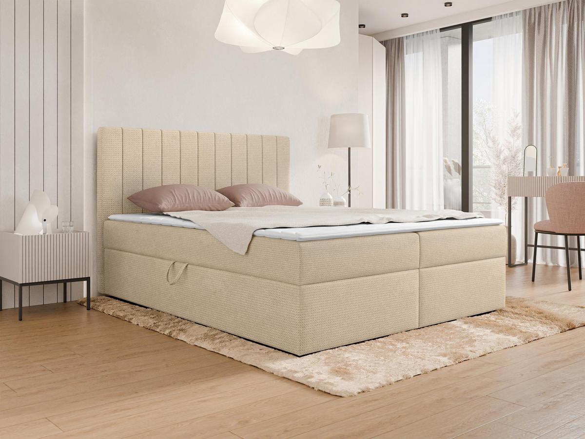 BOXBETT Everest - H3 - Beige/Schwarz, Holzwerkstoff/Kunststoff (140/200cm) - MIRJAN24