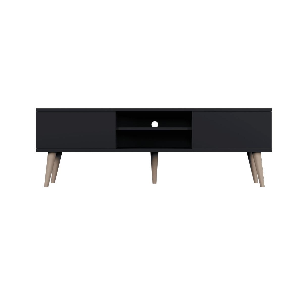 TV-MÖBEL Toronto Schwarz - Schwarz, Holzwerkstoff (160/55/35cm) - Petits-meubles