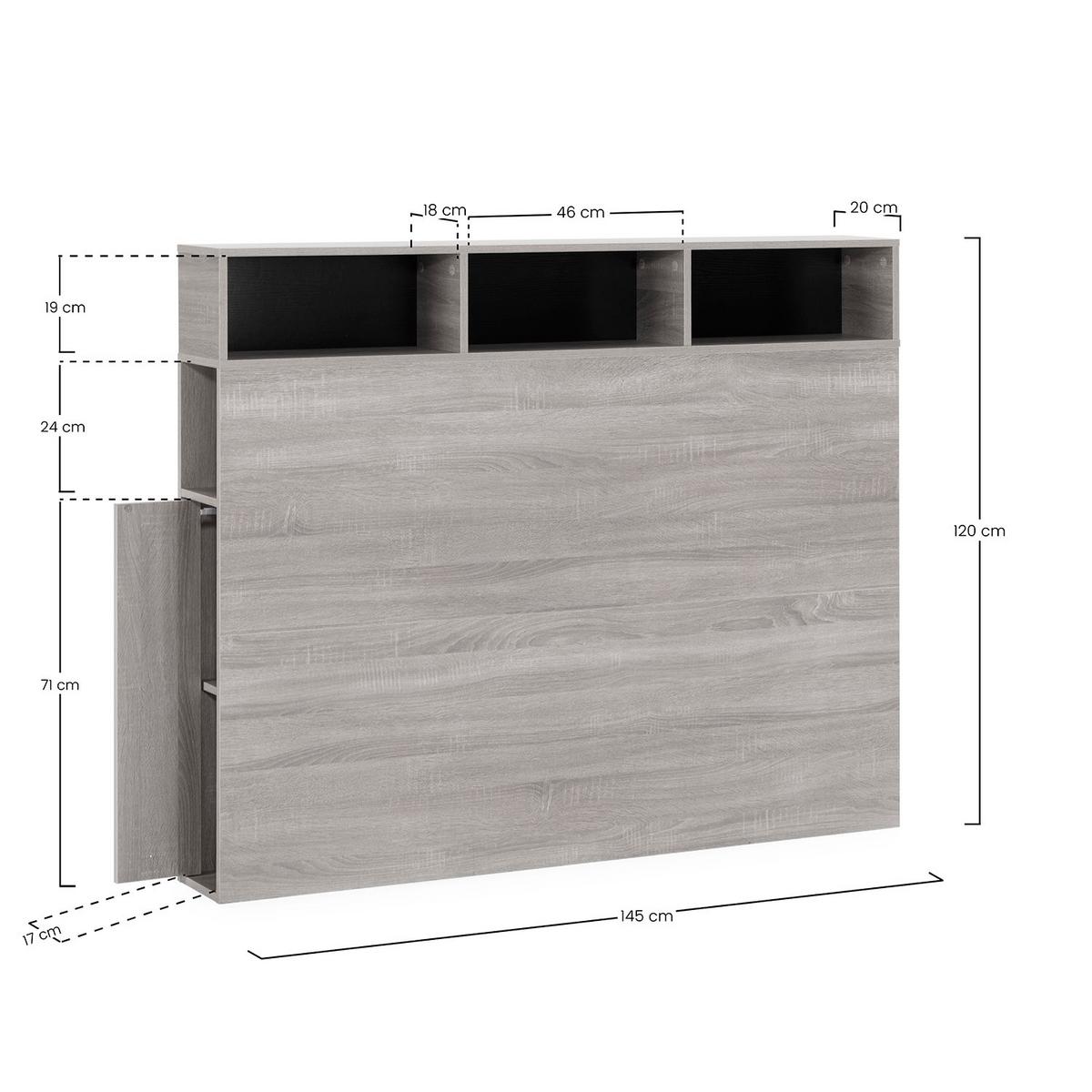 KOPFTEIL 145 cm Zeus, Eichenfarbe - Honigeiche, Holzwerkstoff (20/120/145cm) - VS Venta-stock