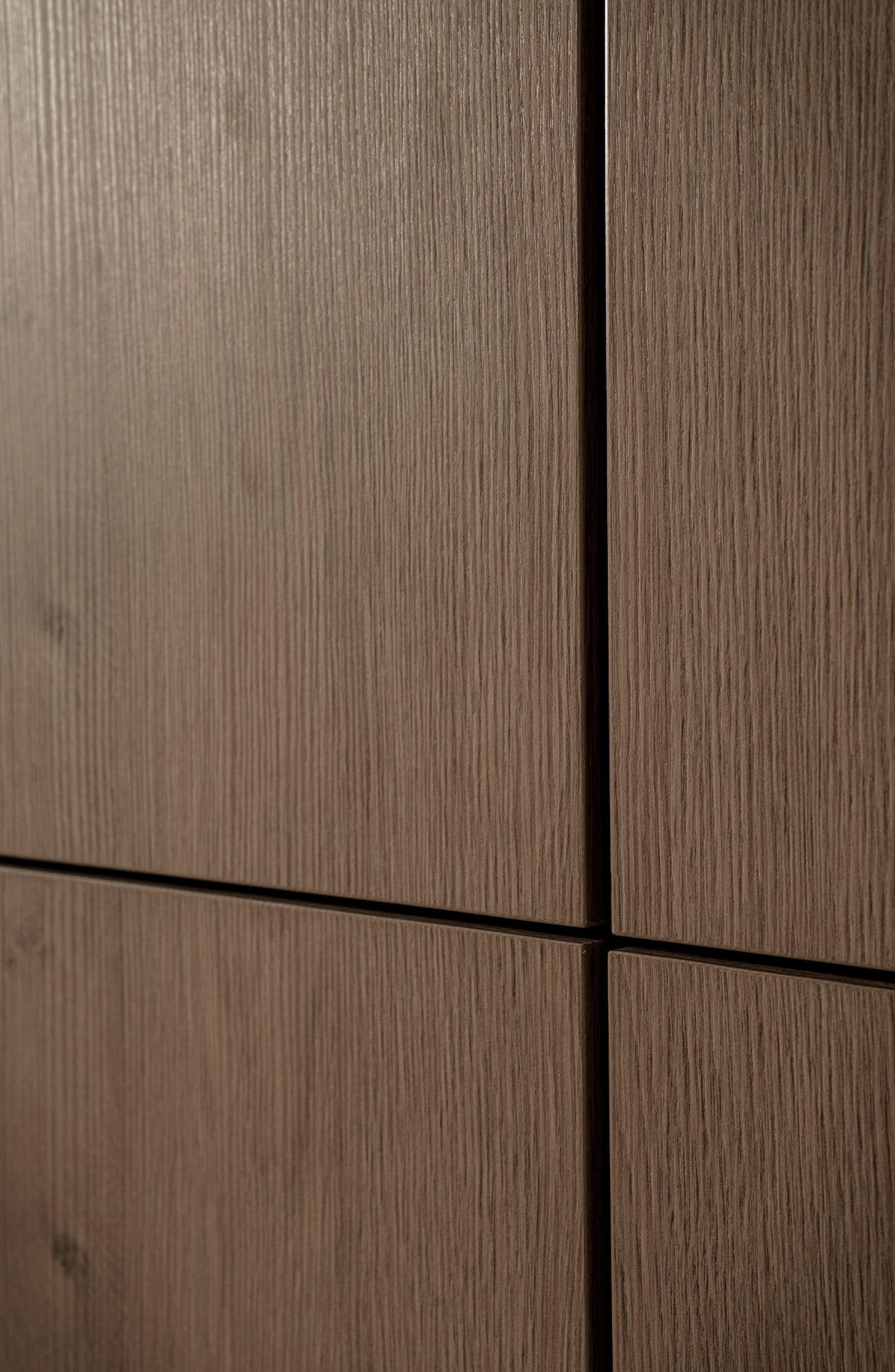 WOHNWAND in Nussbaum 2-teilig 280 cm, Wohnkombination mit Push-to-Open - Nussbaumfarben/Schwarz, Holzwerkstoff/Metall (280/137/40cm) - Furn.Design
