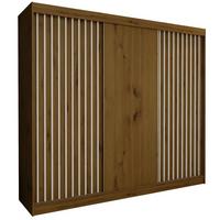 SCHWEBETÜRENSCHRANK LAMELLO 240/216/61 cm 3-türig Eiche Artisan - Eiche Artisan, Holzwerkstoff (240/216/61cm) - MASSENO