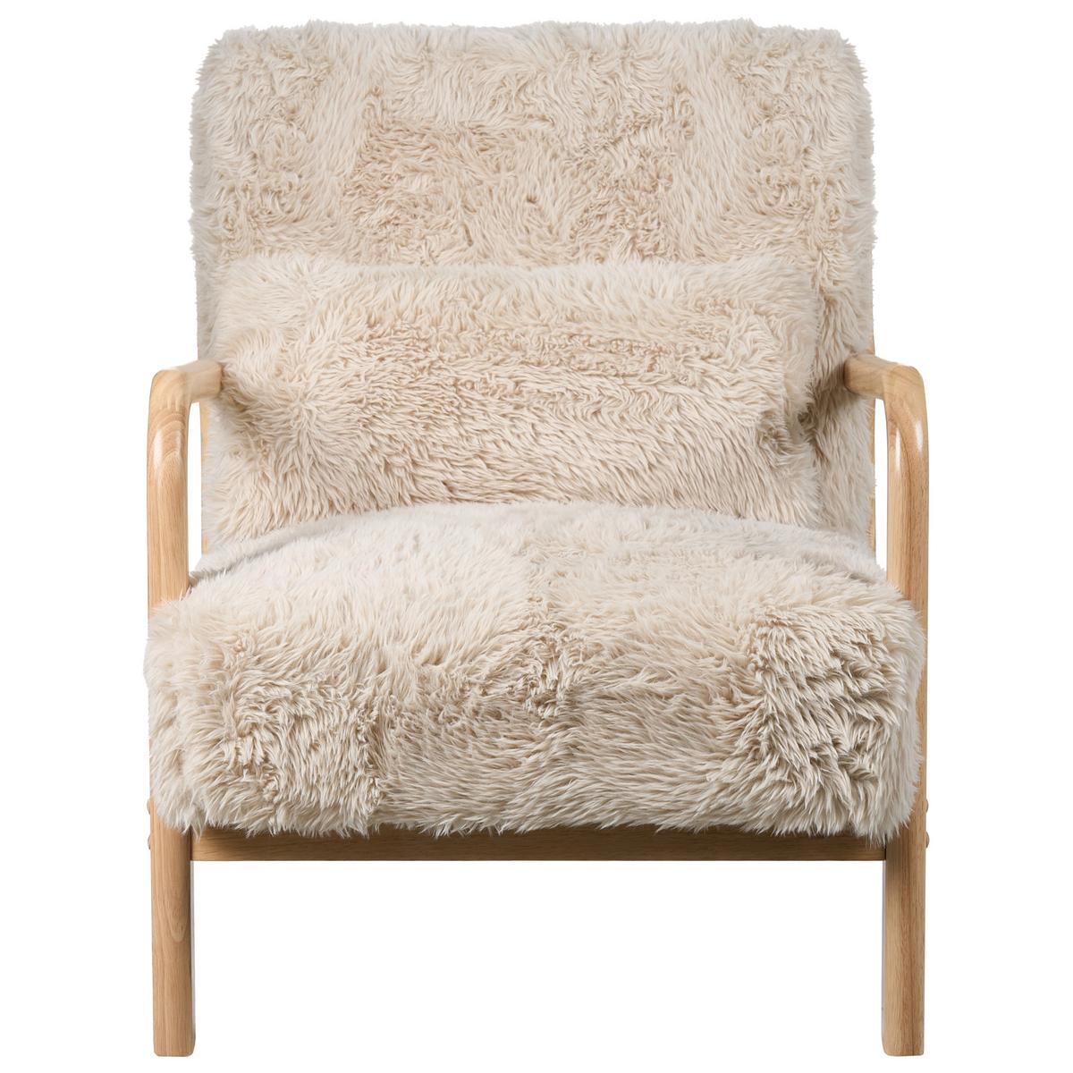 SESSEL Hellbeige Skovde - Beige/Braun, Kunststoff (65/78/80cm) - Beliani