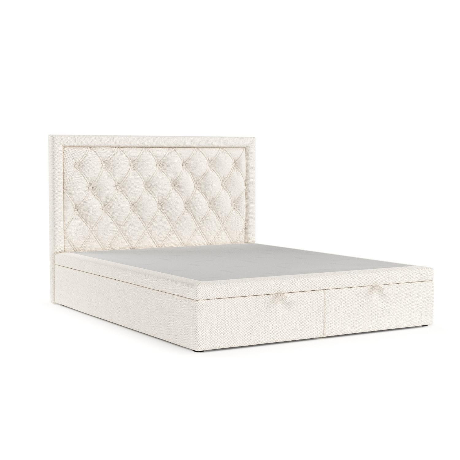 POLSTERBETT Nicobar mit Stauraum 140/200 cm Creme im Alta Stoff - Creme/Schwarz, Holz/Holzwerkstoff (140/200cm) - AltaBeds