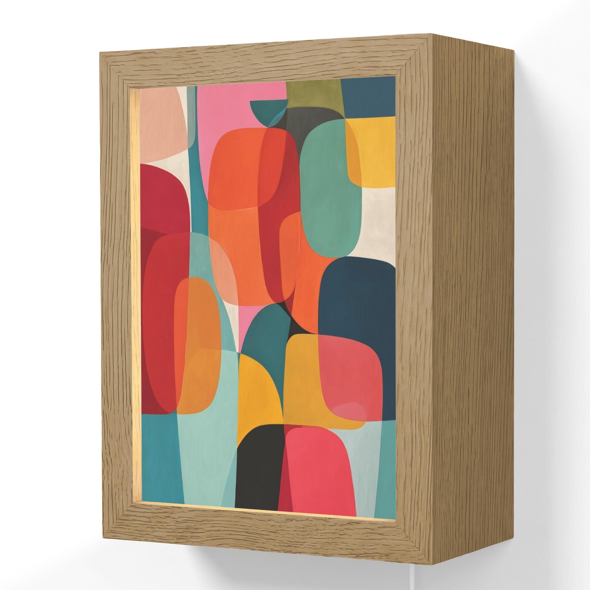 WANDLEUCHTE Formen - Bunt - Abstrakt - Flugzeuge 15x20 cm - Multicolor, Holzwerkstoff (15/20/8cm) - OnlyWow