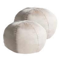 DEKOKISSEN 2er-Set Cremeweiß 33/33 cm Salvia - Creme, Textil (33/33cm) - Beliani
