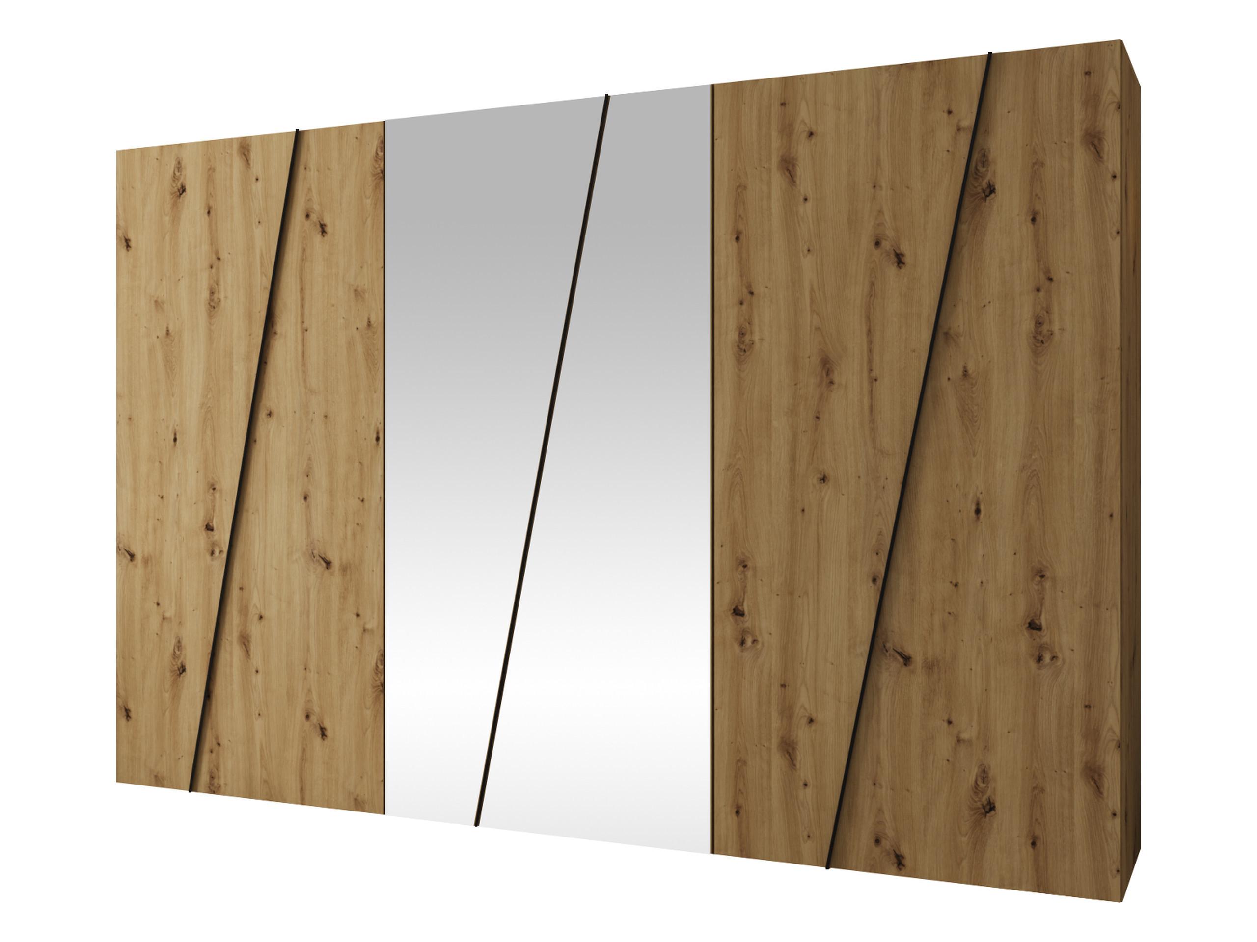 DREHTÜRENSCHRANK Zen 2L 300 cm - Schwarz/Eiche Artisan, Holzwerkstoff/Kunststoff (300/202/50cm) - MIRJAN24