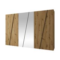 DREHTÜRENSCHRANK Zen 2L 300 cm - Schwarz/Eiche Artisan, Holzwerkstoff/Kunststoff (300/202/50cm) - MIRJAN24