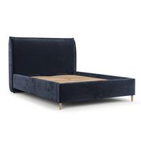 POLSTERBETT Mira 140/200 cm Marineblau im Lotta Stoff - Naturfarben/Dunkelblau, Holz/Holzwerkstoff (140/200cm) - AltaBeds