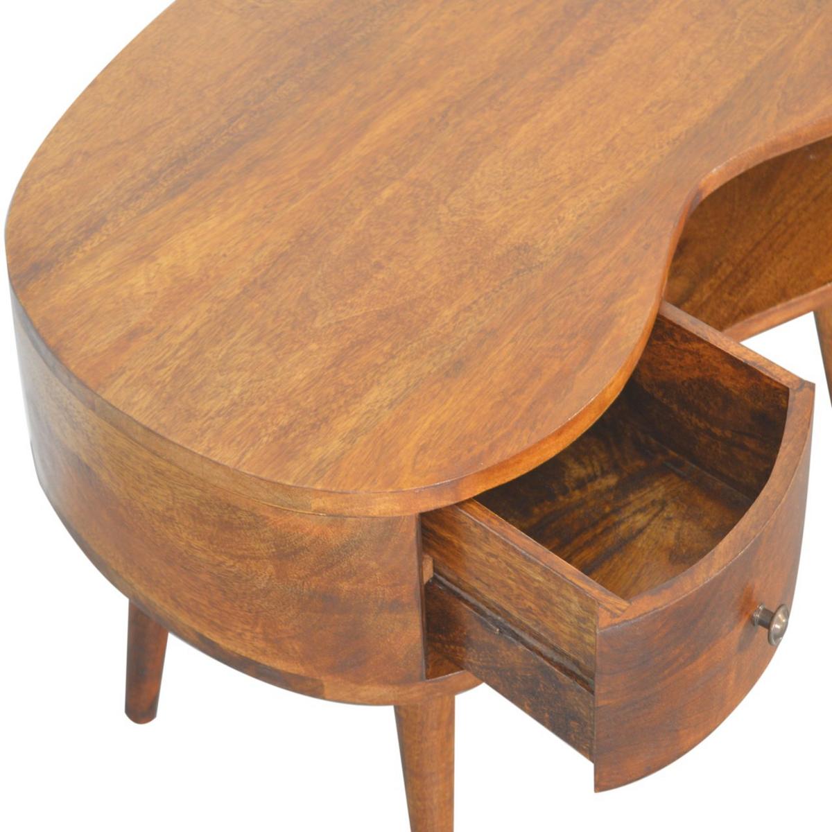 COUCHTISCH Massivholz-Kastanien-Welle, 1 Schublade und offenes Fach, Dunkelbraun - Dunkelbraun/Messingfarben, Mangoholz/Holz (50/80/40cm) - Artisan Furniture