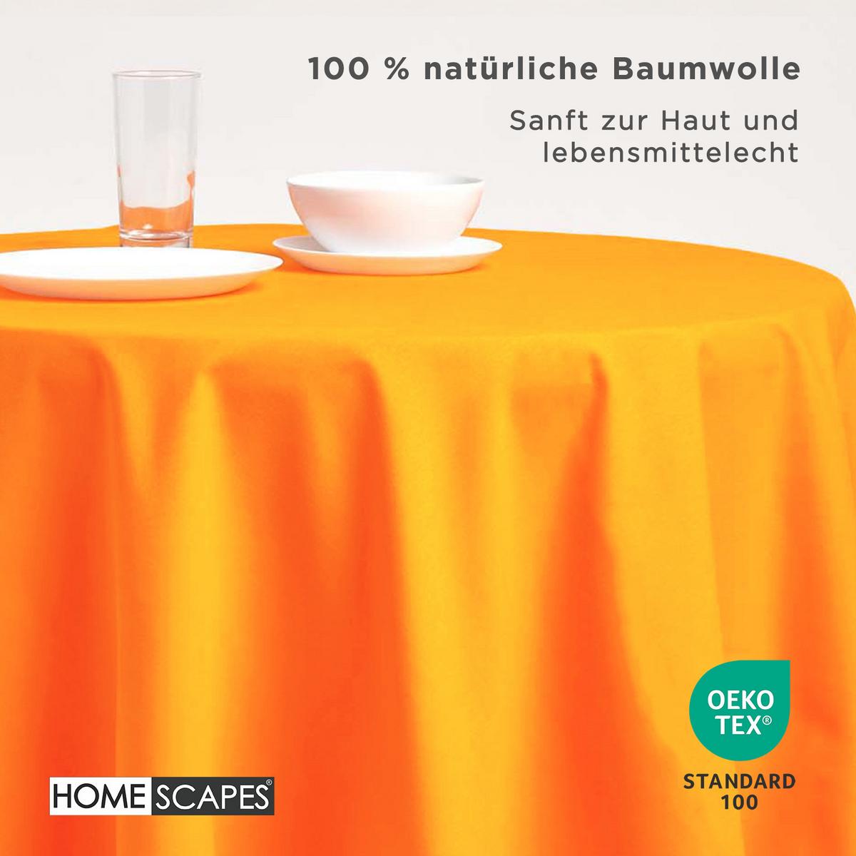 TISCHDECKE orange rund 178 cm, 100% Baumwolle - Orange, Textil (178/178cm) - Homescapes