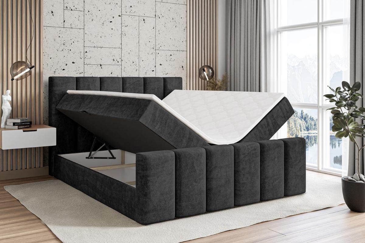 BOXBETT BOXI1-Z - 140x200 cm - H3 - Schwarz - Schwarz, Holzwerkstoff (140/200cm) - ALTDECOR