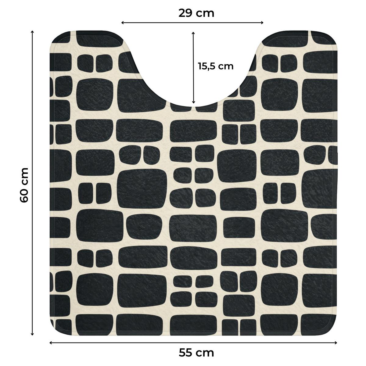 WC-VORLEGER Modern - Bio - Schwarz Toilettenvorleger 55x60 cm - Anthrazit, Textil (55/1cm) - OnlyWow