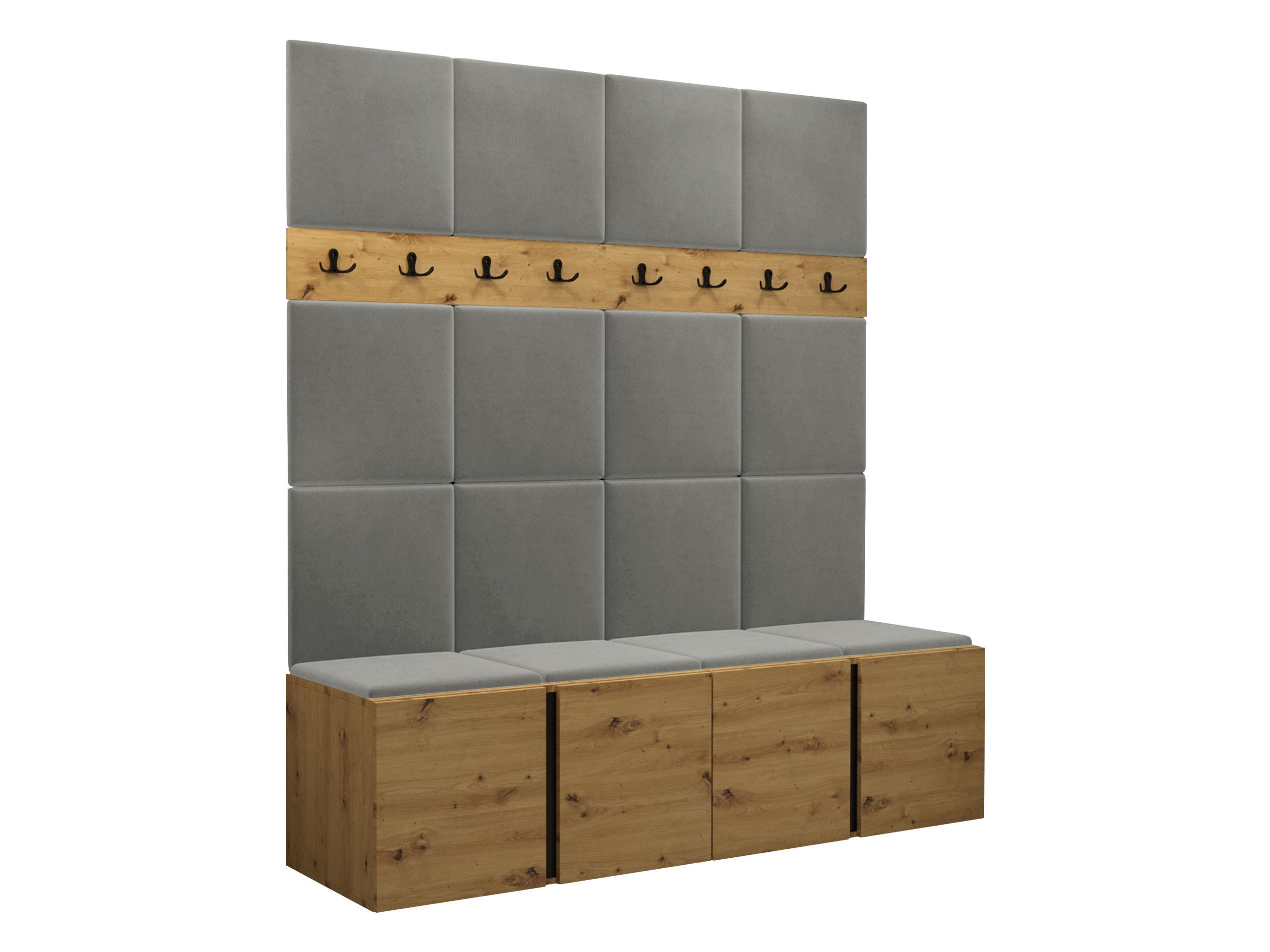 GARDEROBEN-SET Orion V - Eiche Artisan/Grau, Holzwerkstoff/Kunststoff (168/186/46cm) - MIRJAN24