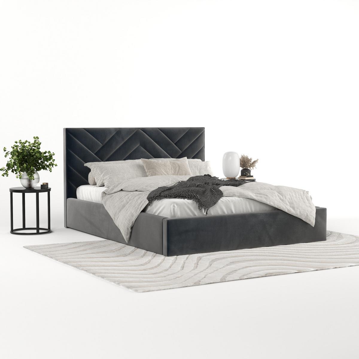 POLSTERBETT Arco 160/200 cm Anthrazit im Paros Stoff - Anthrazit/Schwarz, Holz/Holzwerkstoff (160/200cm) - AltaBeds