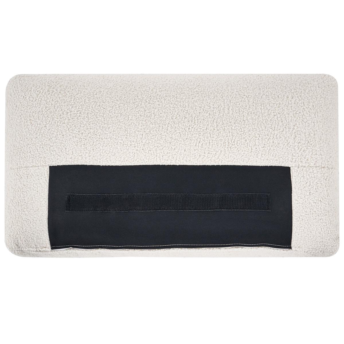 ECKMODUL Bouclé Cremeweiß Kivvik - Creme, Textil (97/80/97cm) - Beliani