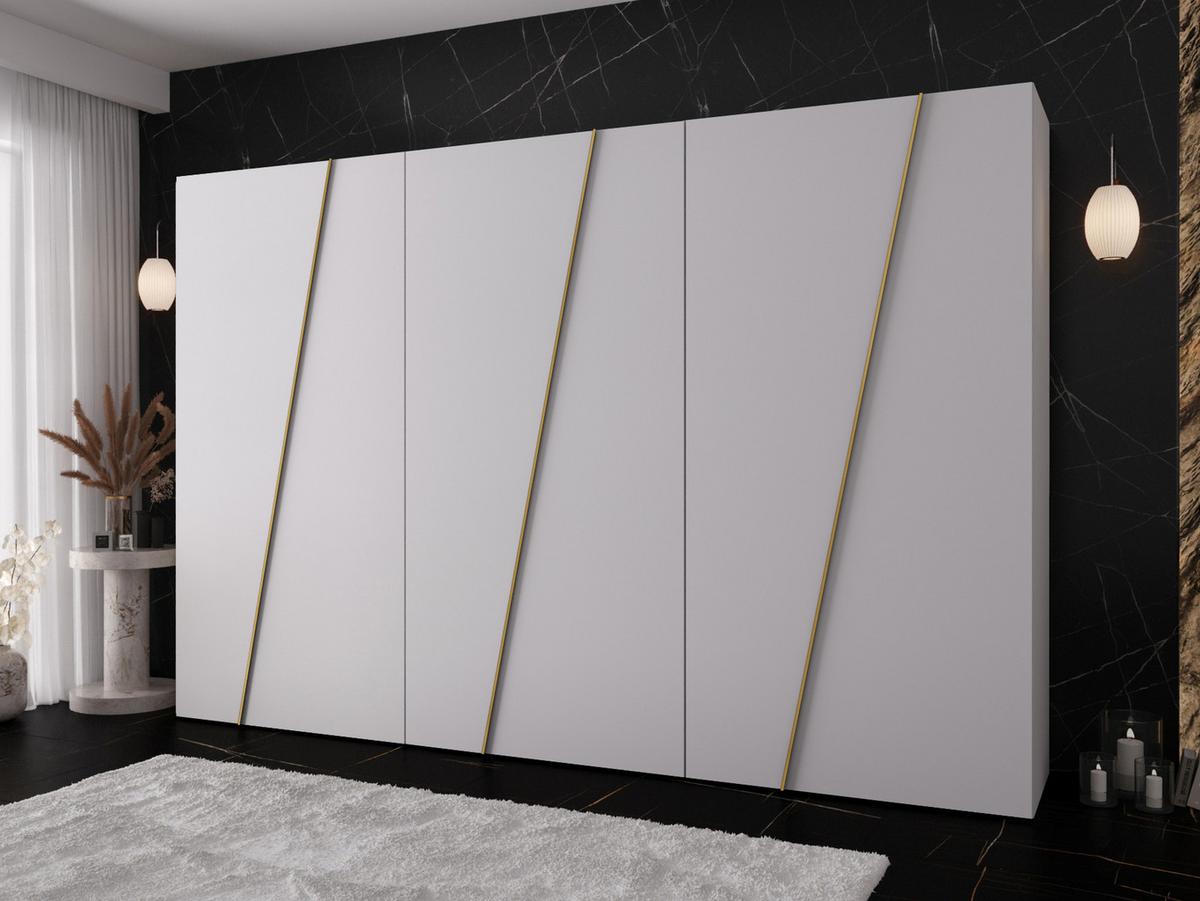 DREHTÜRENSCHRANK Zen 300 cm - Goldfarben/Schwarz, Holzwerkstoff/Kunststoff (300/202/50cm) - MIRJAN24