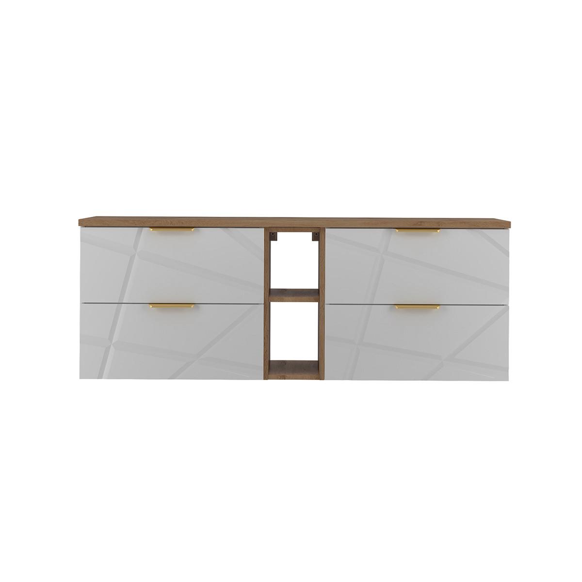 WASCHTISCHUNTERSCHRANK 140.6cm Aurora Weiß - Weiß, Holzwerkstoff (140.6/52.2/46.5cm) - Petits-meubles