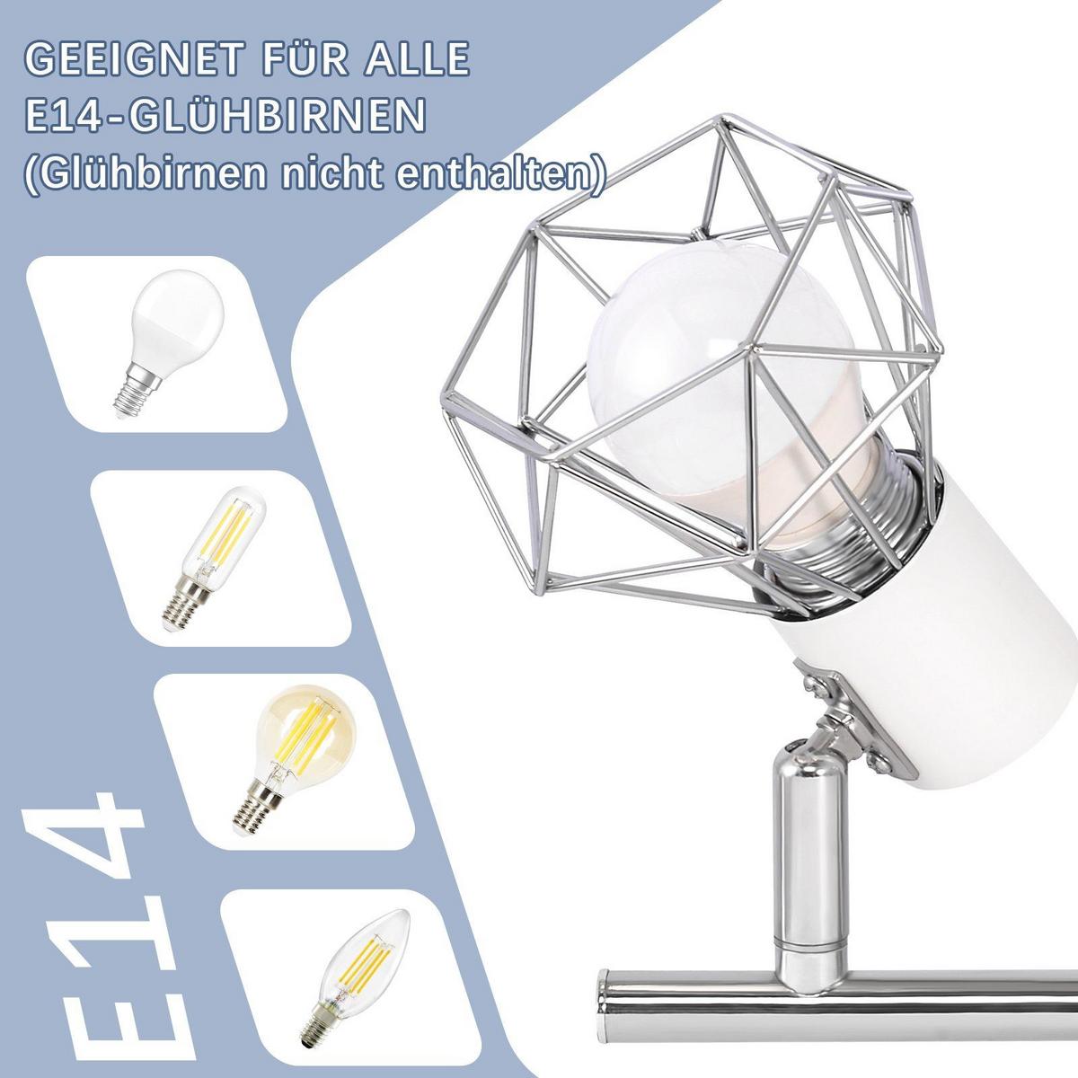 DECKENSTRAHLER Chloris 4-flammig 71/10/20 cm - Weiß, Metall (71/10/20cm) - Nettlife