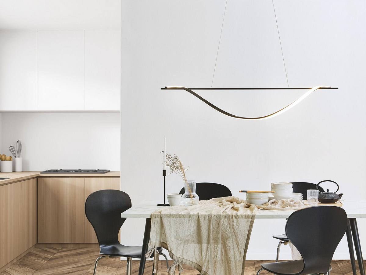 HÄNGELEUCHTE Bodri 30/120/143 cm - Schwarz, Metall (30/120/143cm) - Beliani