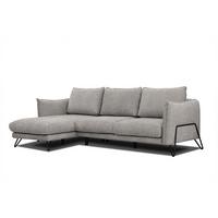 ECKSOFA HOSTEN 4-Sitzer, platinfarben - Platinfarben/Schwarz, Holzwerkstoff/Textil (158/269cm) - Wozimo