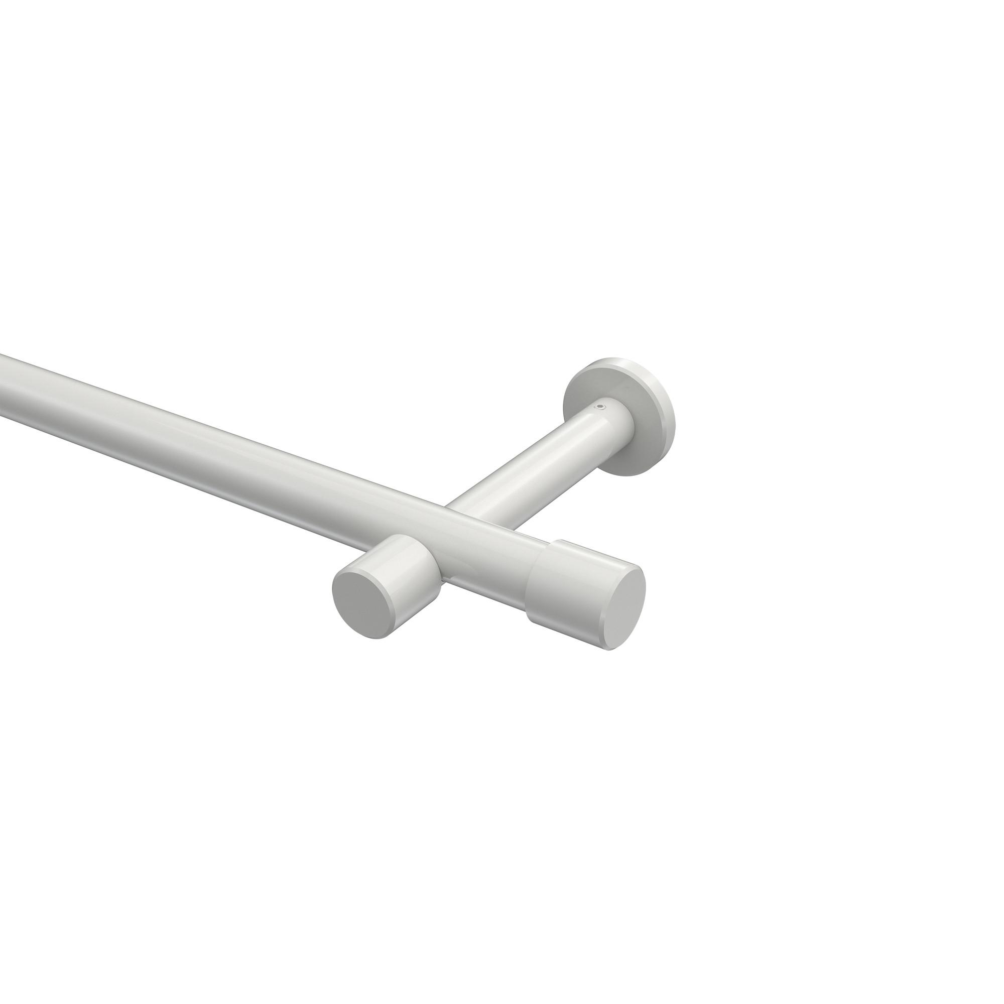 GARDINENSTANGE Prestige Santo 520 cm (geteilt in 4 x 130 cm), 1-läufig (ohne Ringe), 20 mm Ø Weiß - Weiß, Metall (520cm) - INTERDECO