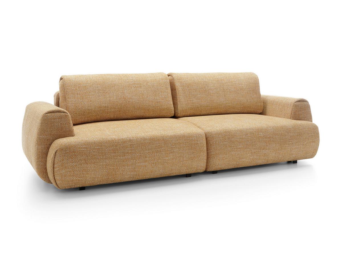 BETTSOFA ZEST Gelb Chenille-Stoff mit Schlaffunktion - Gelb, Textil (106/81/260cm) - MASSENO