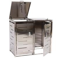 MÜLLTONNENVERKLEIDUNG 2ER Silber - Silberfarben, Metall (115/103/63cm) - MCW