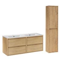 BADMÖBEL 121cm Edmé 2er-Set Holz - Braun, Holzwerkstoff (121/52/46cm) - Petits-meubles