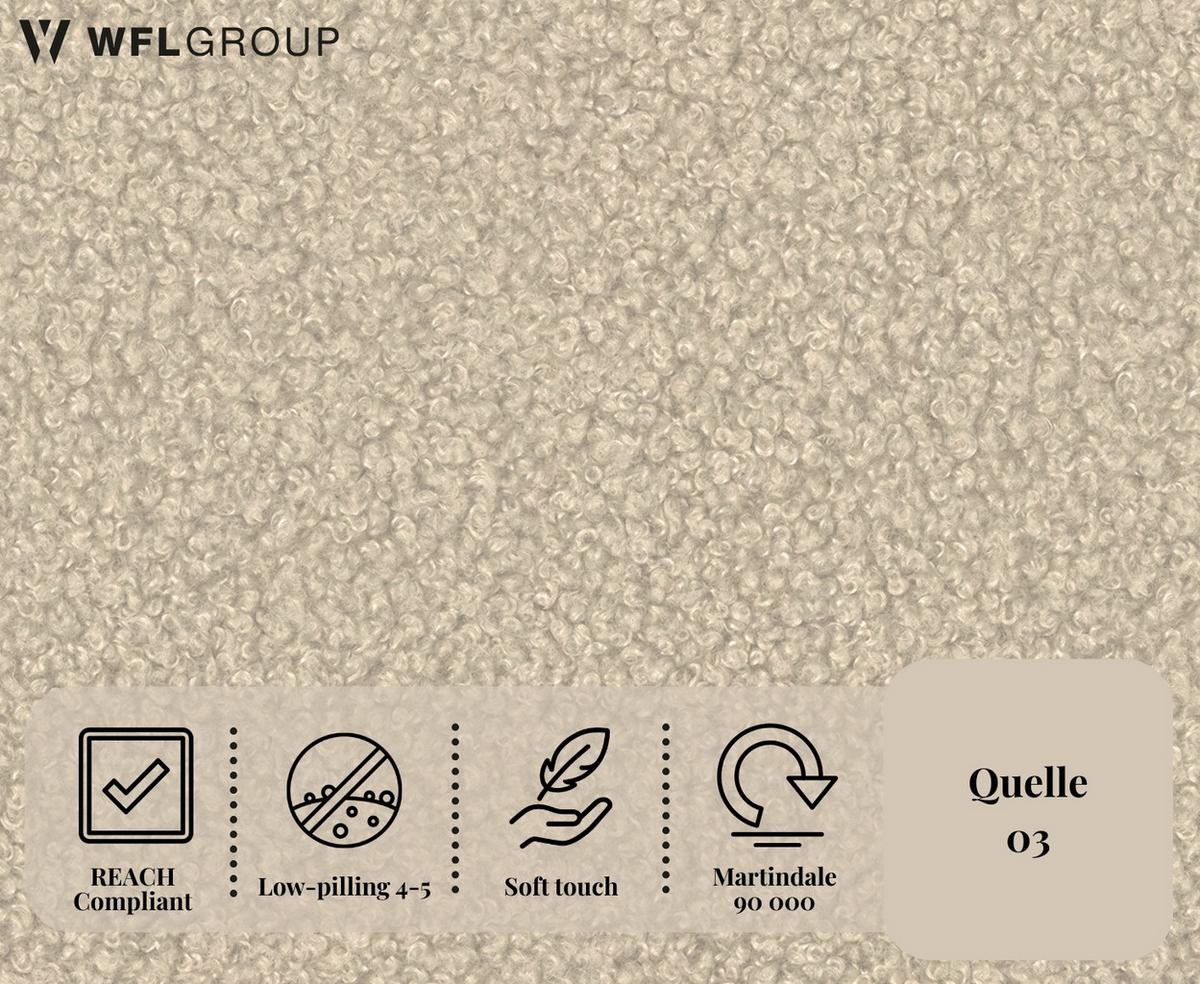 SCHLAFSOFA Bolla 3-Sitzer mit Bettkasten, Elfenbein Weiß Boucle 240/90/90 cm - Schwarz/Weiß, Kunststoff/Textil (240/90/90cm) - WFL GROUP