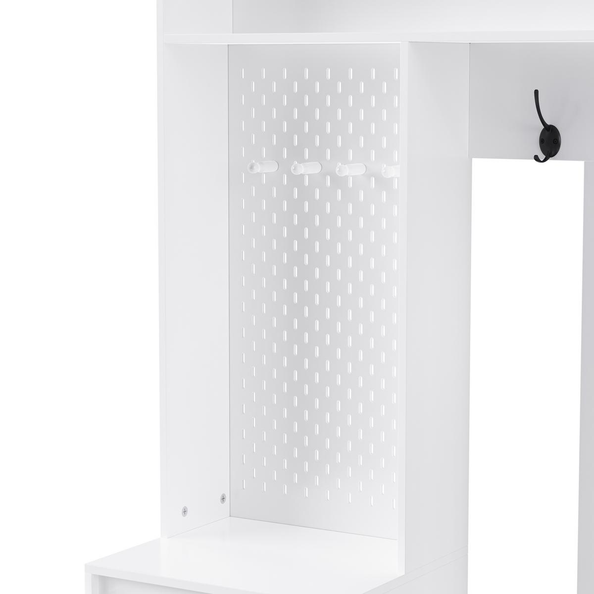 GARDEROBEN-SET 100 cm in Weiß 6-in-1 Flurgarderobe - Weiß, Holzwerkstoff (100/180/35cm) - Urban Meuble