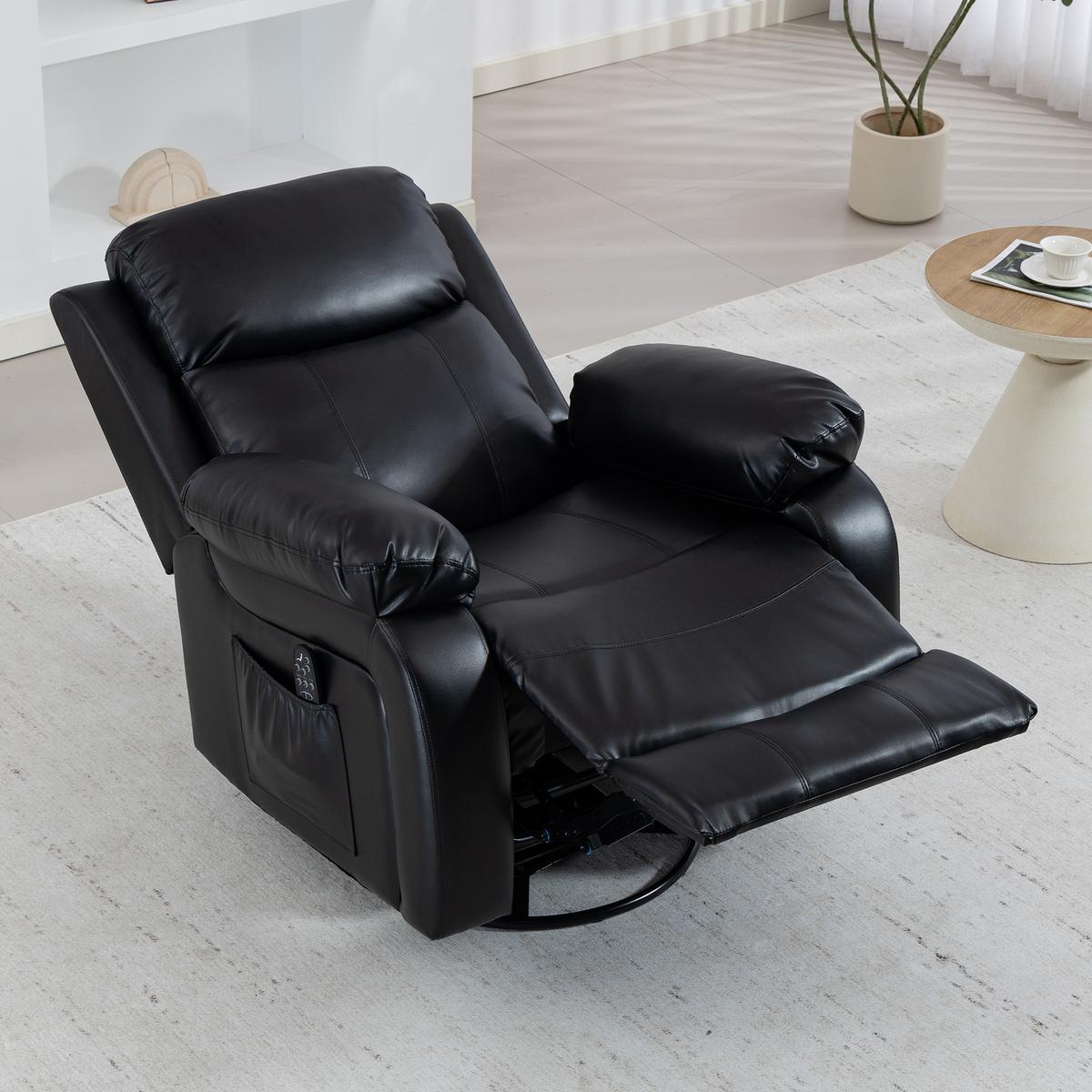 MASSAGESESSEL Kunstleder Metall Schwarz - Schwarz, Textil/Metall (92/100/98cm) - HOMCOM