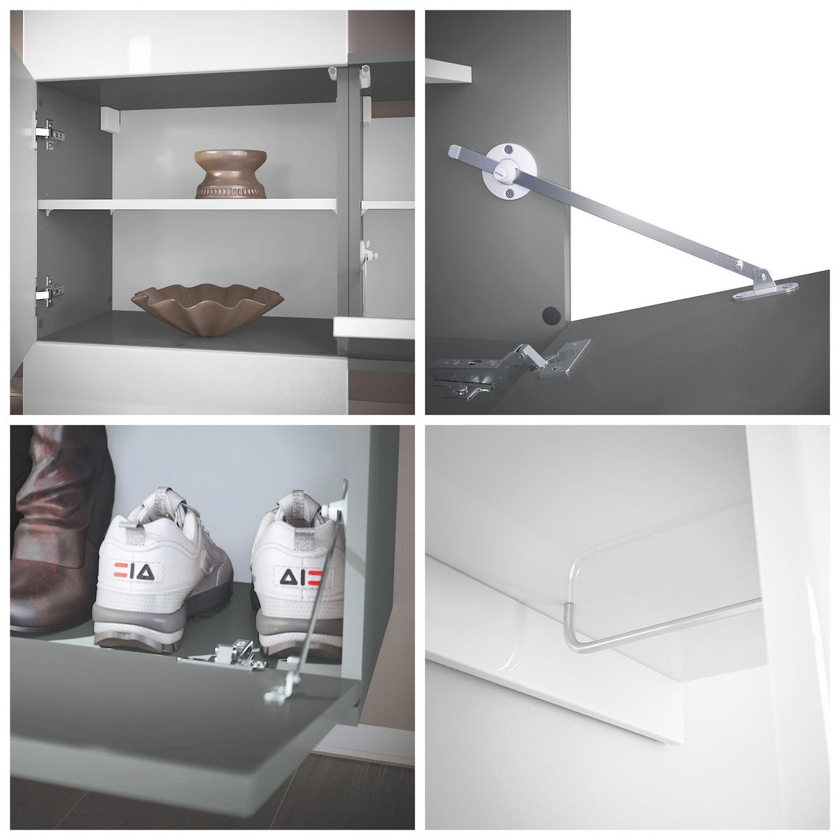 GARDEROBE Carlton Paneel in Eiche Nordic - Silbereichenfarben, Holzwerkstoff (156.5/193/35cm) - Vladon