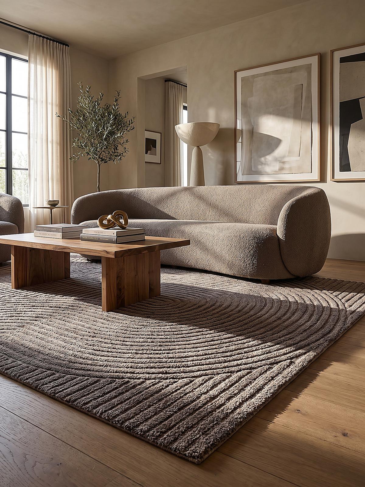 TEPPICH Kurzflor CETINA Geometrisch Polypropylen-Polyester Braun 200 x 290 cm - Braun, Textil (200/290cm) - KADIMA DESIGN