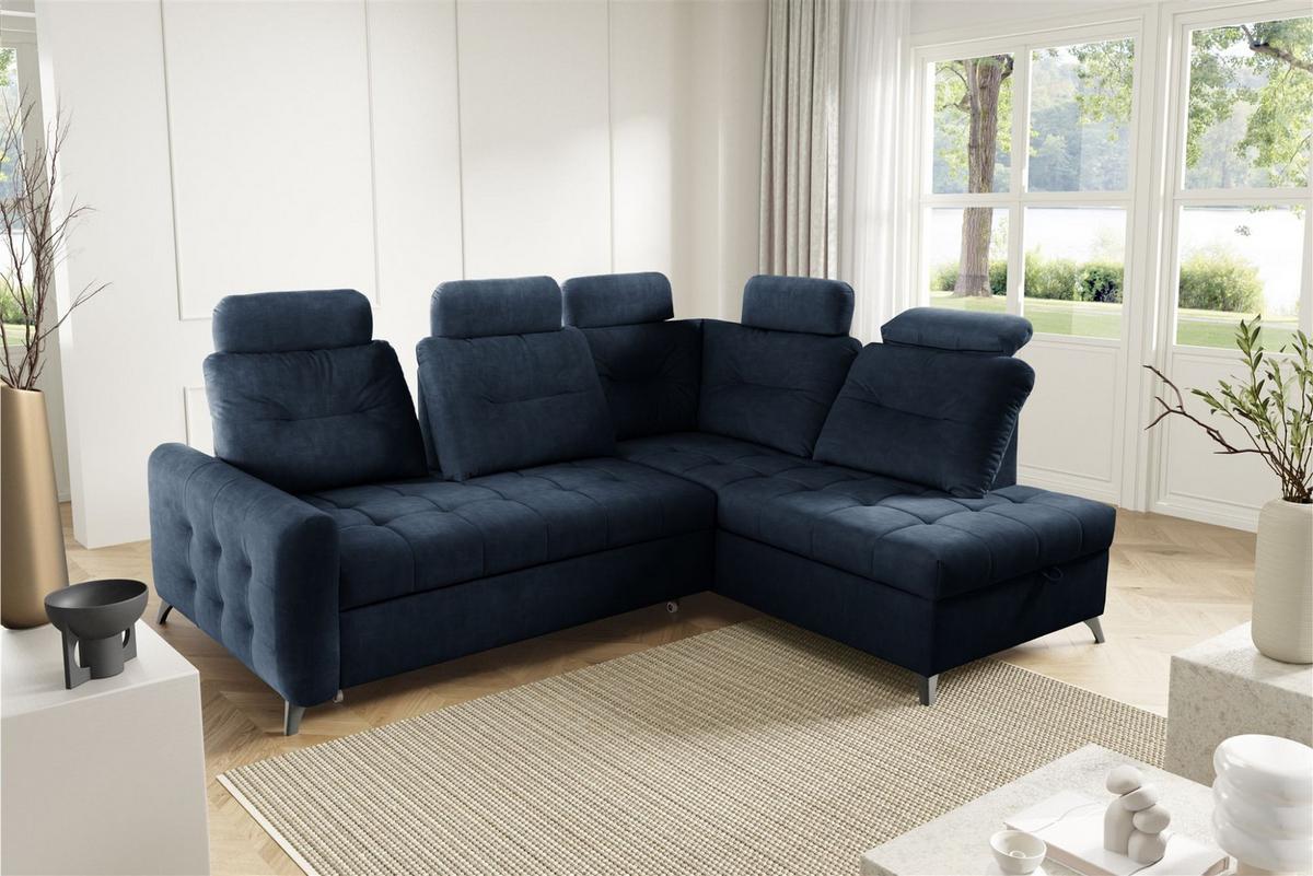 ECKSOFA Wendie - Dunkelblau, Holzwerkstoff/Textil (250/200cm) - Fun Möbel