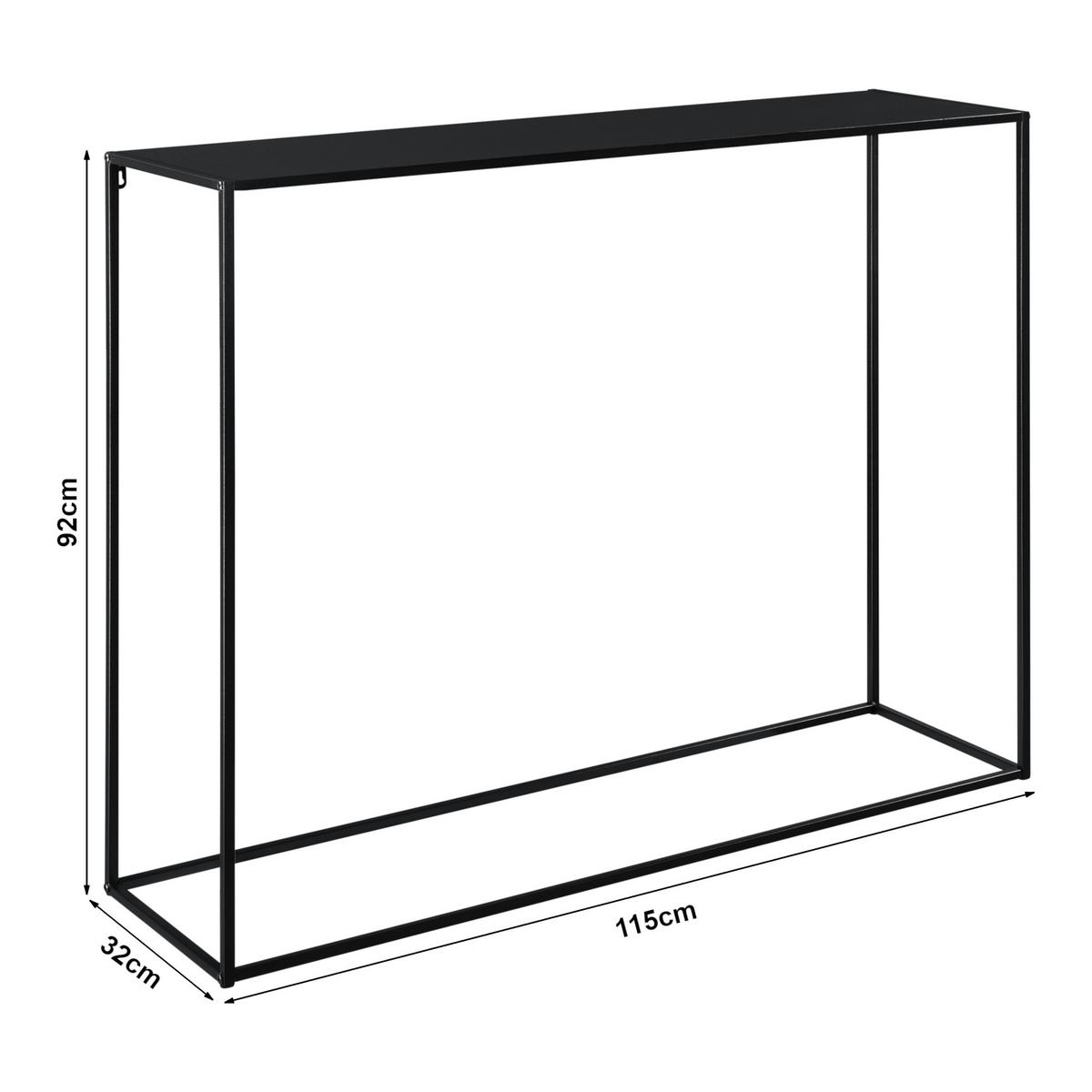 KONSOLENTISCH Malvarrosa - Schwarz, Metall (32/115/92cm) - [en.casa]