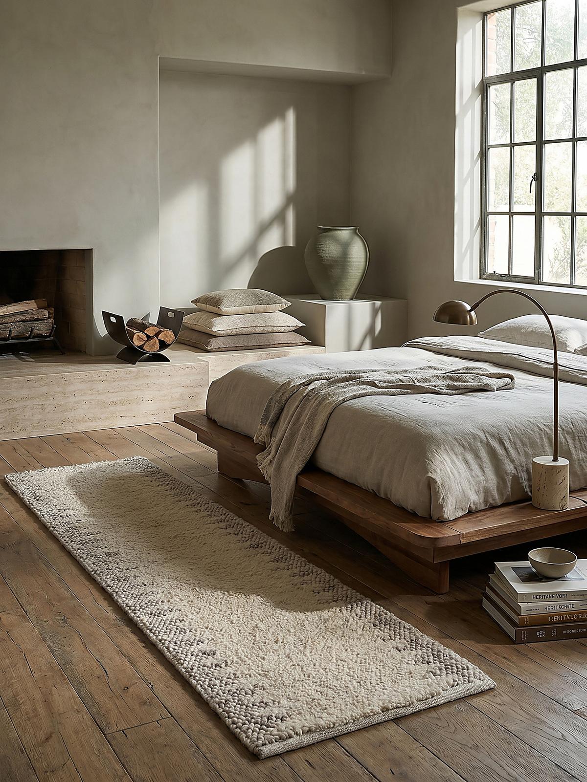 WOLLTEPPICH handgewebt MEDWAY, mit Bordüre, Beige, 60 x 230 cm - Beige, Textil (230/60cm) - KADIMA DESIGN