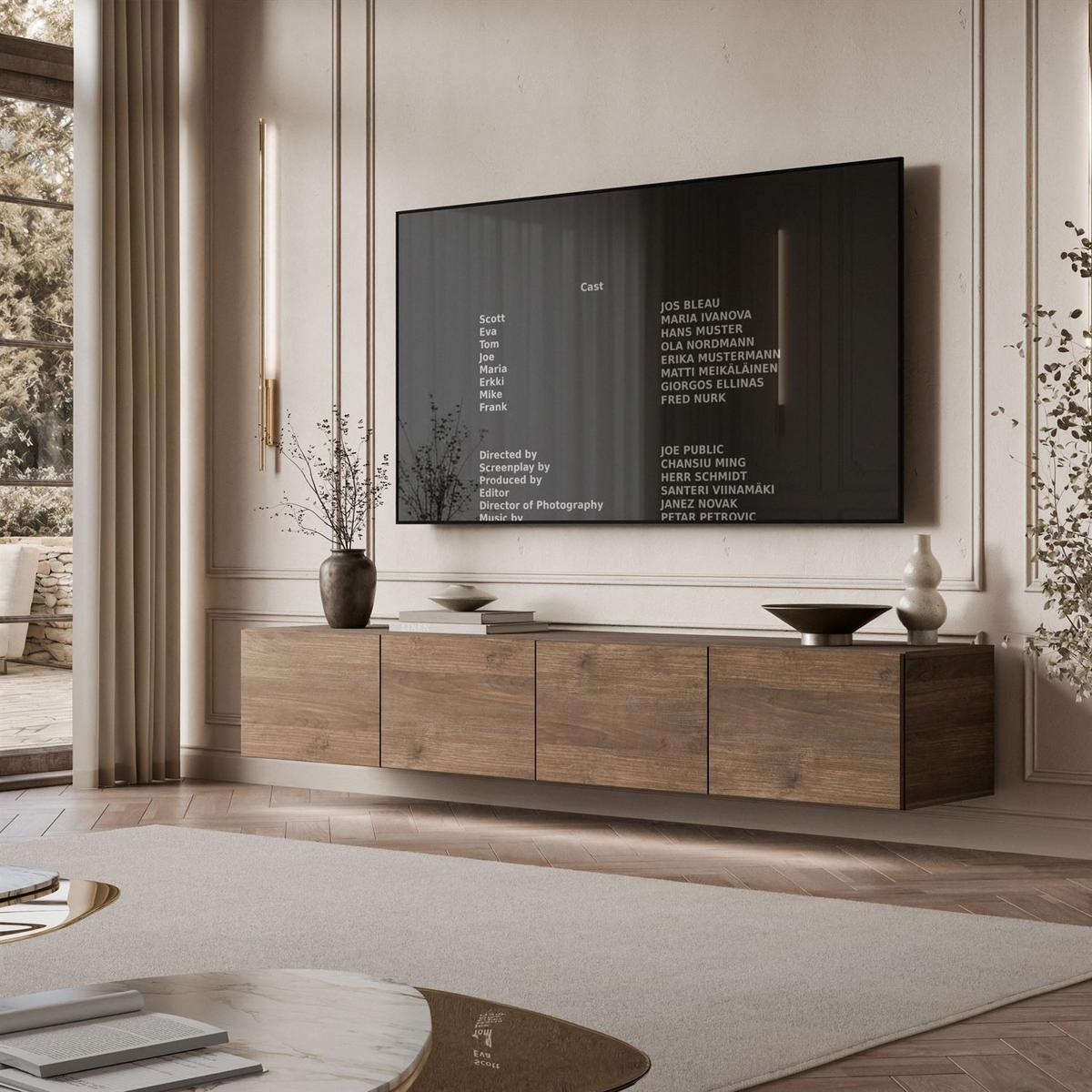 HÄNGENDER TV-Unit COLGANTE NUSSBAUM 200 cm LED - Nussbaumfarben, Holzwerkstoff (200/36/40cm) - Lookway