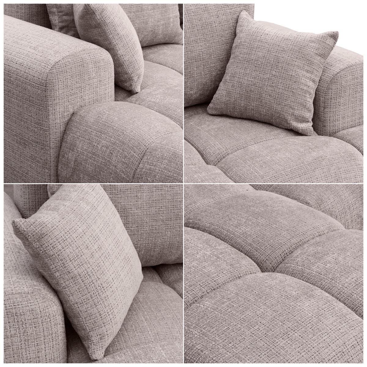 ECKSOFA MILANO Links mit Schlaffunktion und Bettkasten Grau-Braun - Graubraun, Kunststoff/Textil (265/145cm) - Idohome