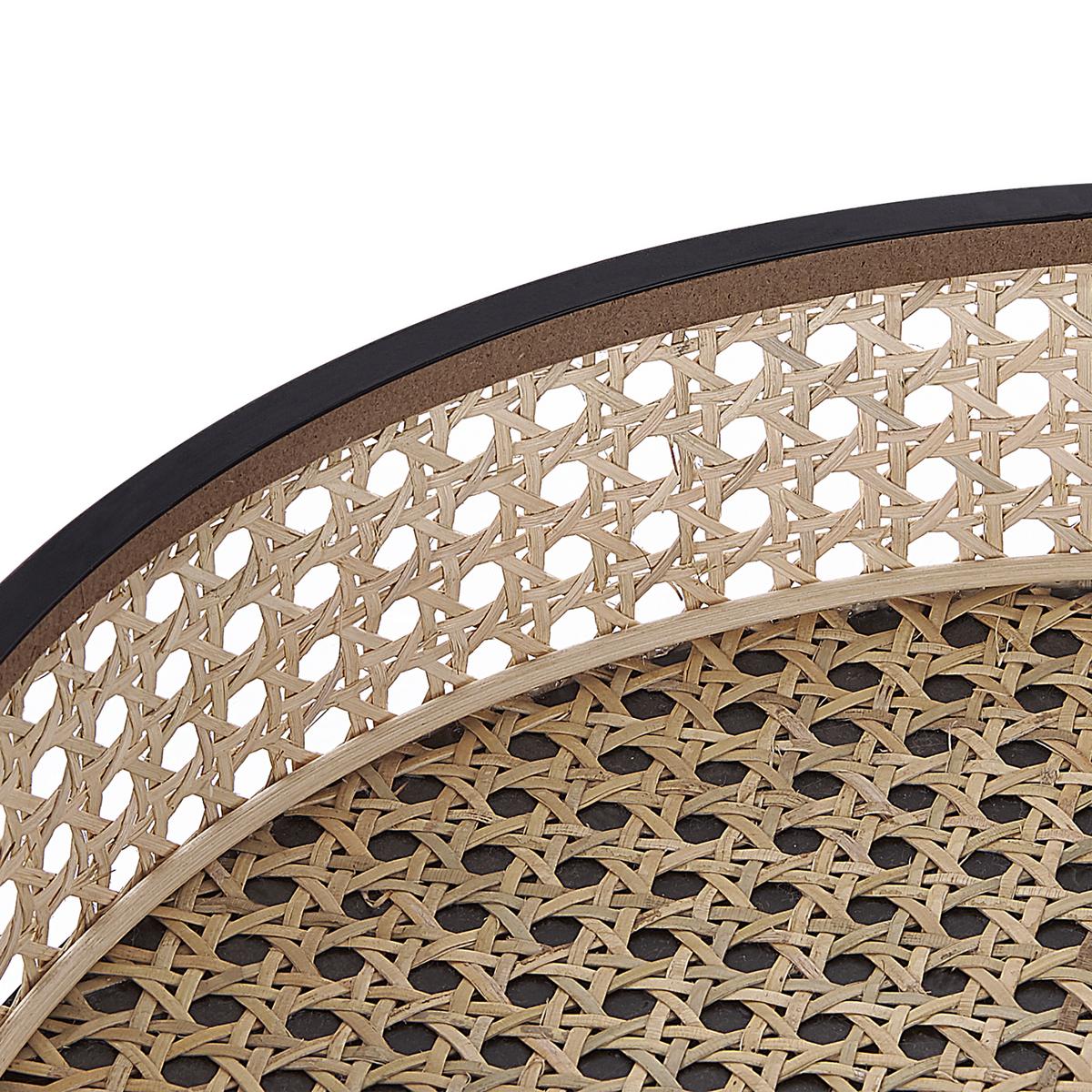 BEISTELLTISCH Rattan/Metall schwarz 36 cm Vienna - Beige/Schwarz, Metall (36/36/43cm) - Beliani