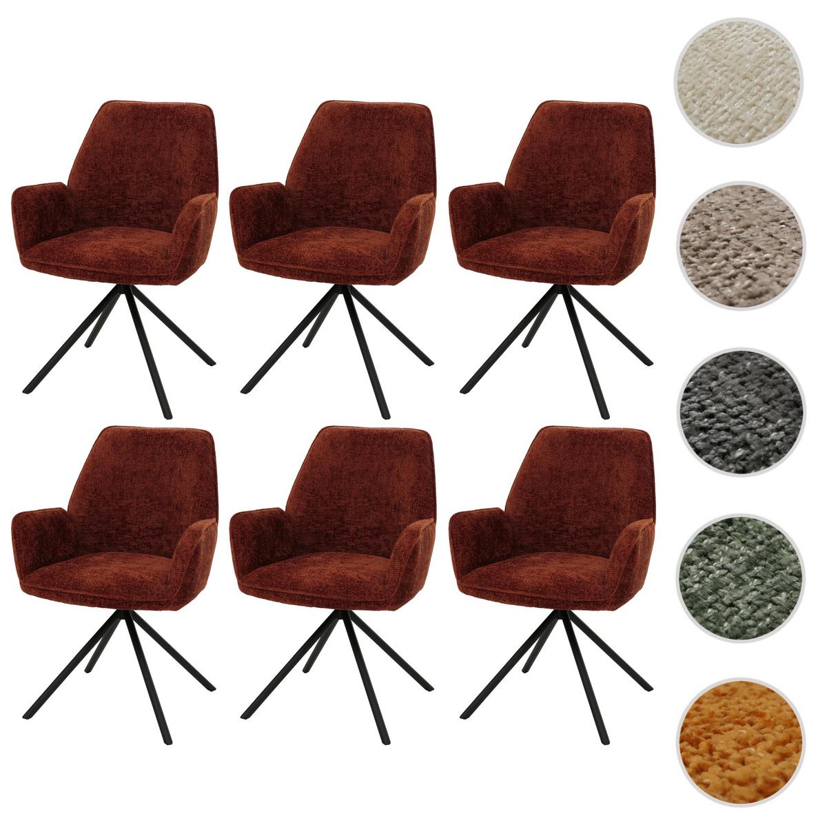 ESSZIMMERSTUHL Rot, Schwarz 6er-Set - Rostfarben/Rot, Textil (60/86/60cm) - MCW
