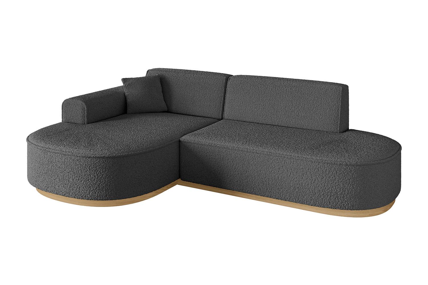 ECKSOFA Ottomane Links MARI-L1-v2 - 243x171x83 cm Grau Bouclé - Grau, Holzwerkstoff/Textil (243/171cm) - ALTDECOR