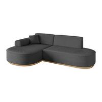 ECKSOFA Ottomane Links MARI-L1-v2 - 243x171x83 cm Grau Bouclé - Grau, Holzwerkstoff/Textil (243/171cm) - ALTDECOR