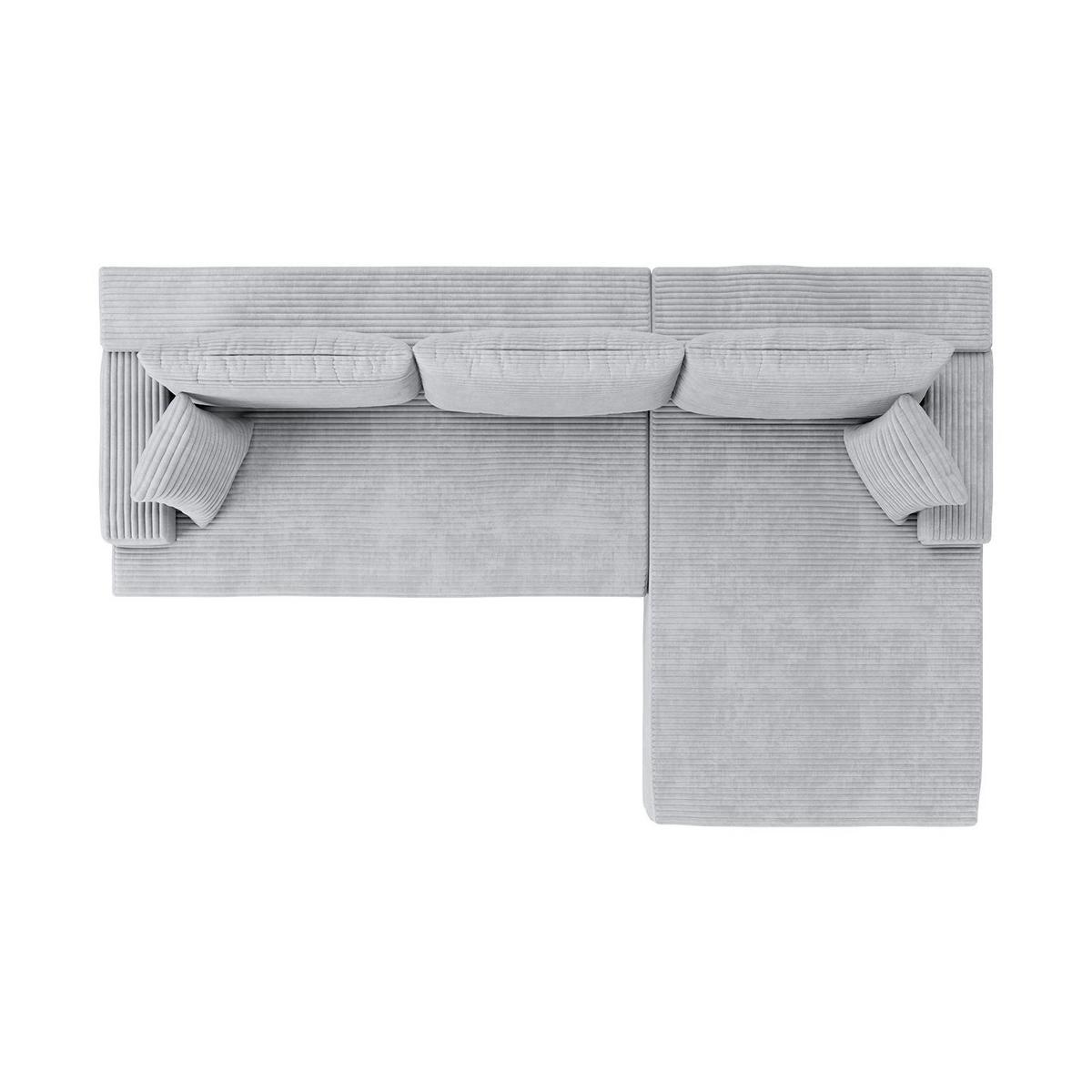 SOFA Coredo hellgrau Cord - Hellgrau, Textil (250/155cm) - Juskys