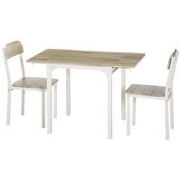 ESSGRUPPE, MDF, Stahl, Natur+Weiß - Naturfarben, Kunststoff (70/75/110cm) - HOMCOM