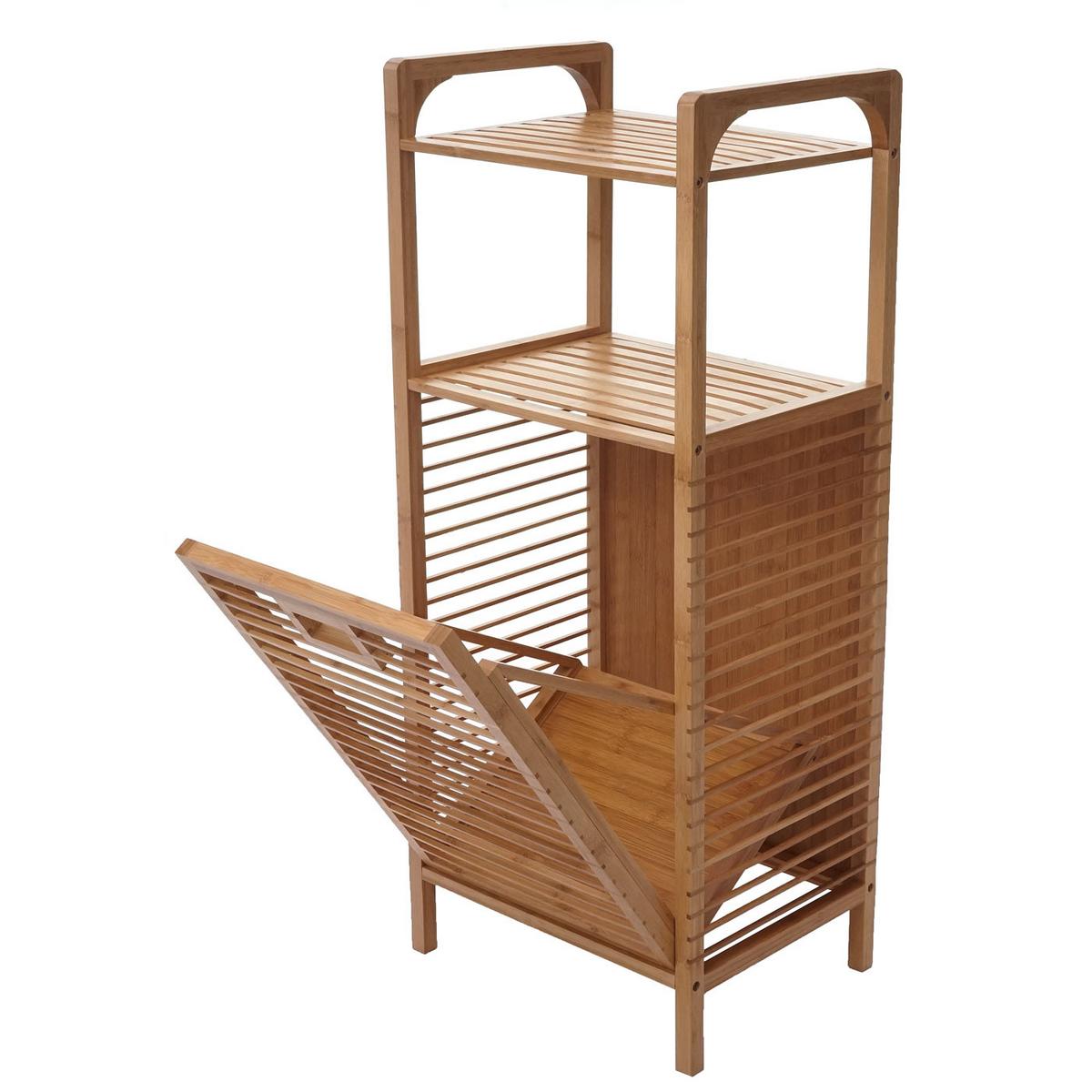 REGAL MIT WÄSCHEKORB Braun - Braun, Holz (40/95/30cm) - MCW